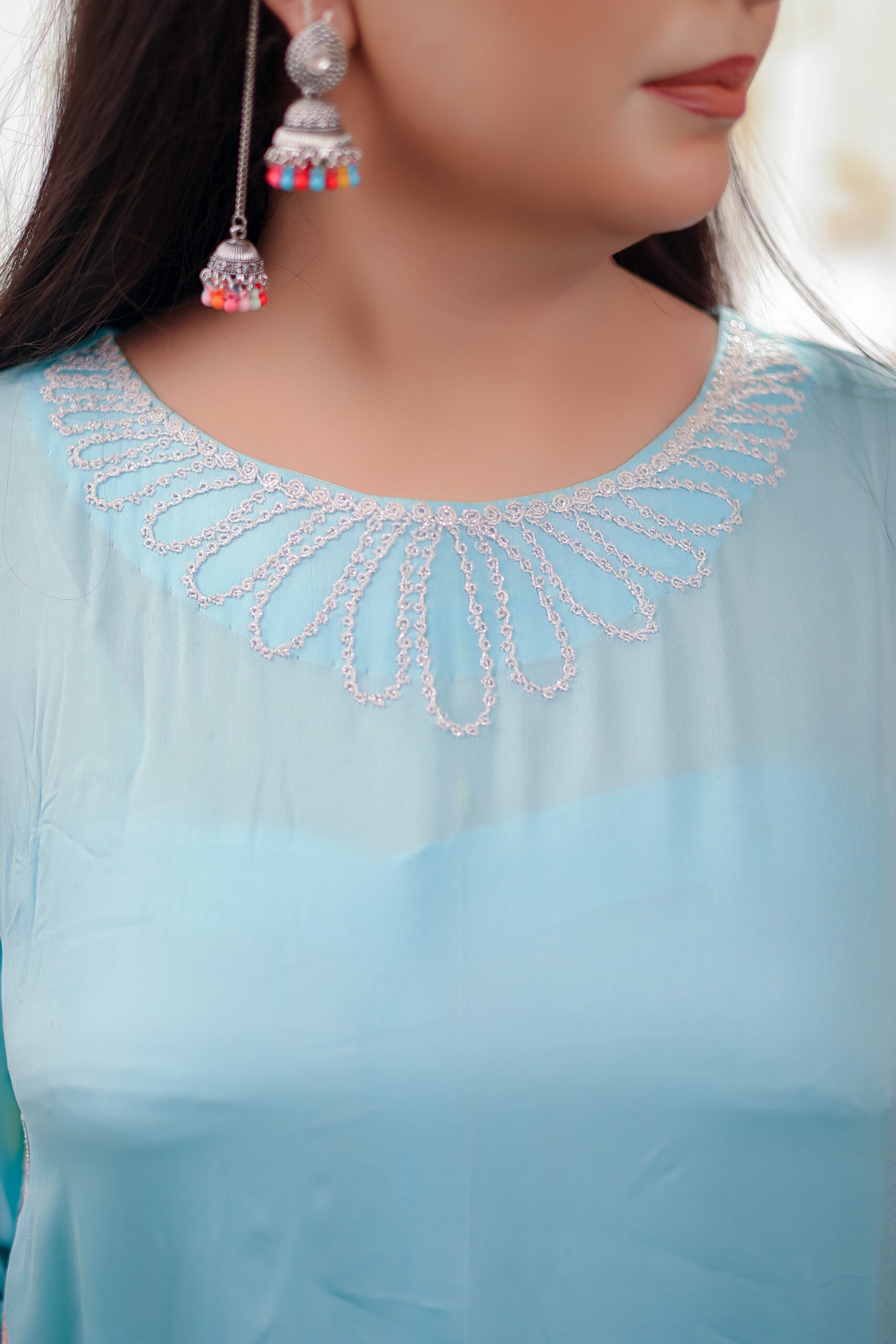 azure flora – sky blue embroidered silk long dress azure flora – sky blue embroidered silk long dress
