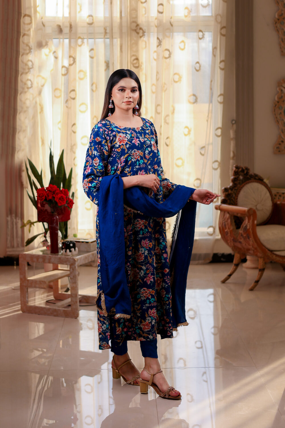 caramel monogram – beige floral printed silk co ord set (copy)