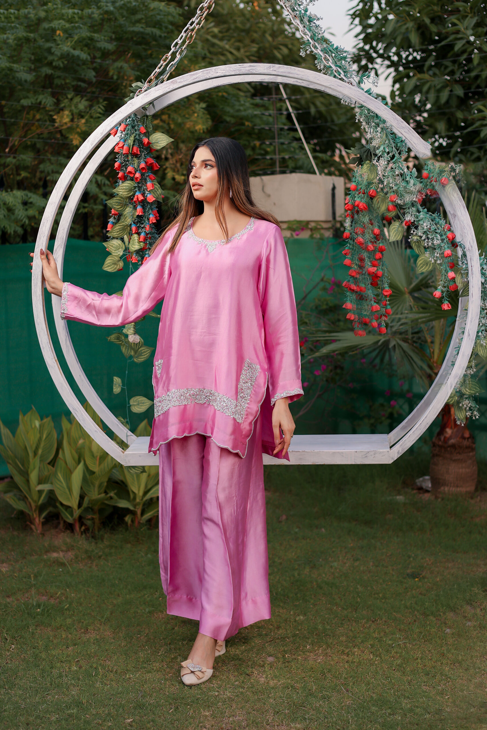 blossom glow – candy pink silk festive 3 piece suit blossom glow – candy pink silk festive 3 piece suit