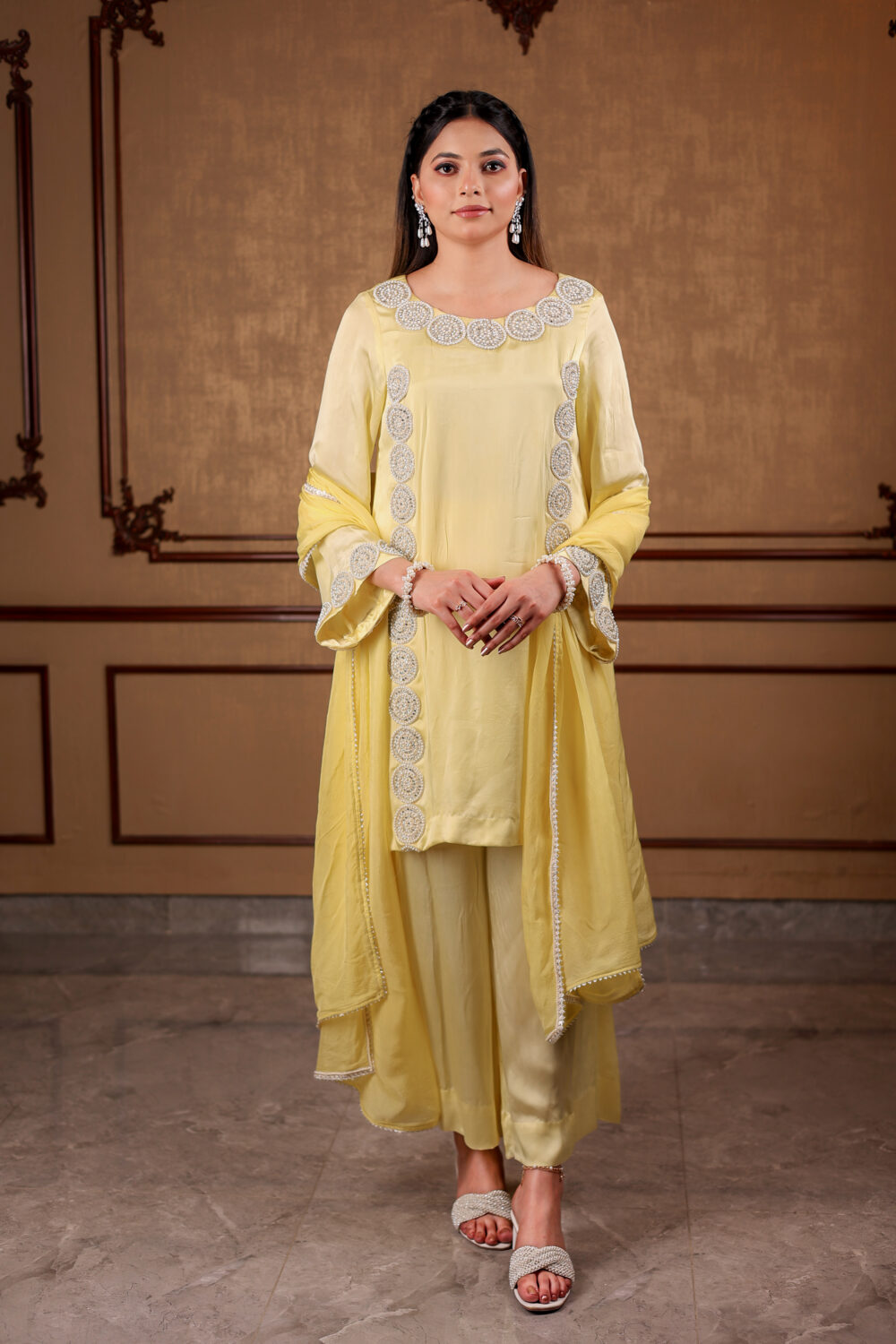 caramel monogram – beige floral printed silk co ord set (copy)