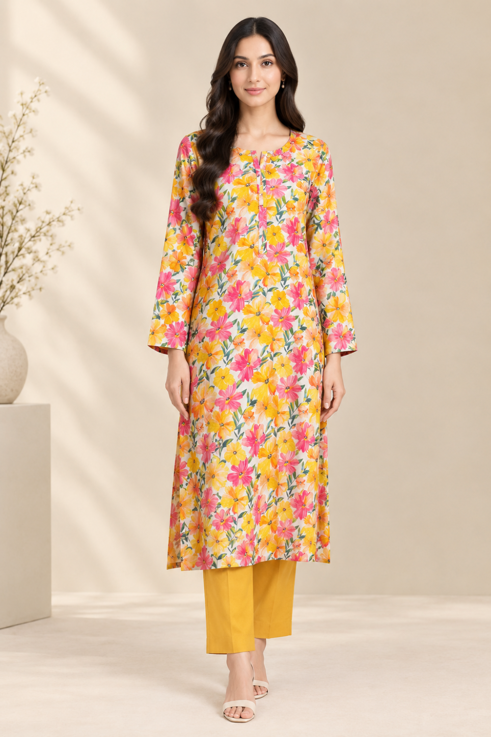 Sunshine Bloom Printed  Suit